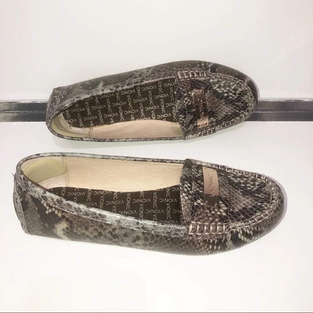 Vionic Sydney snake driving loafers